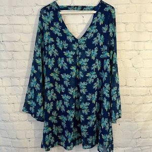 Altar’d State blue flower flowy dress